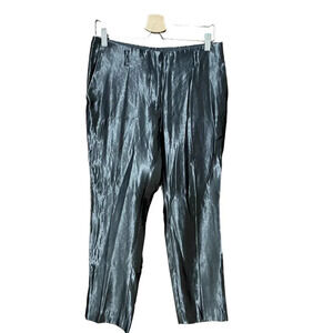 Dries Van Noten Paola Shiny Hammered‎ Pants Black Size 38 / US 6